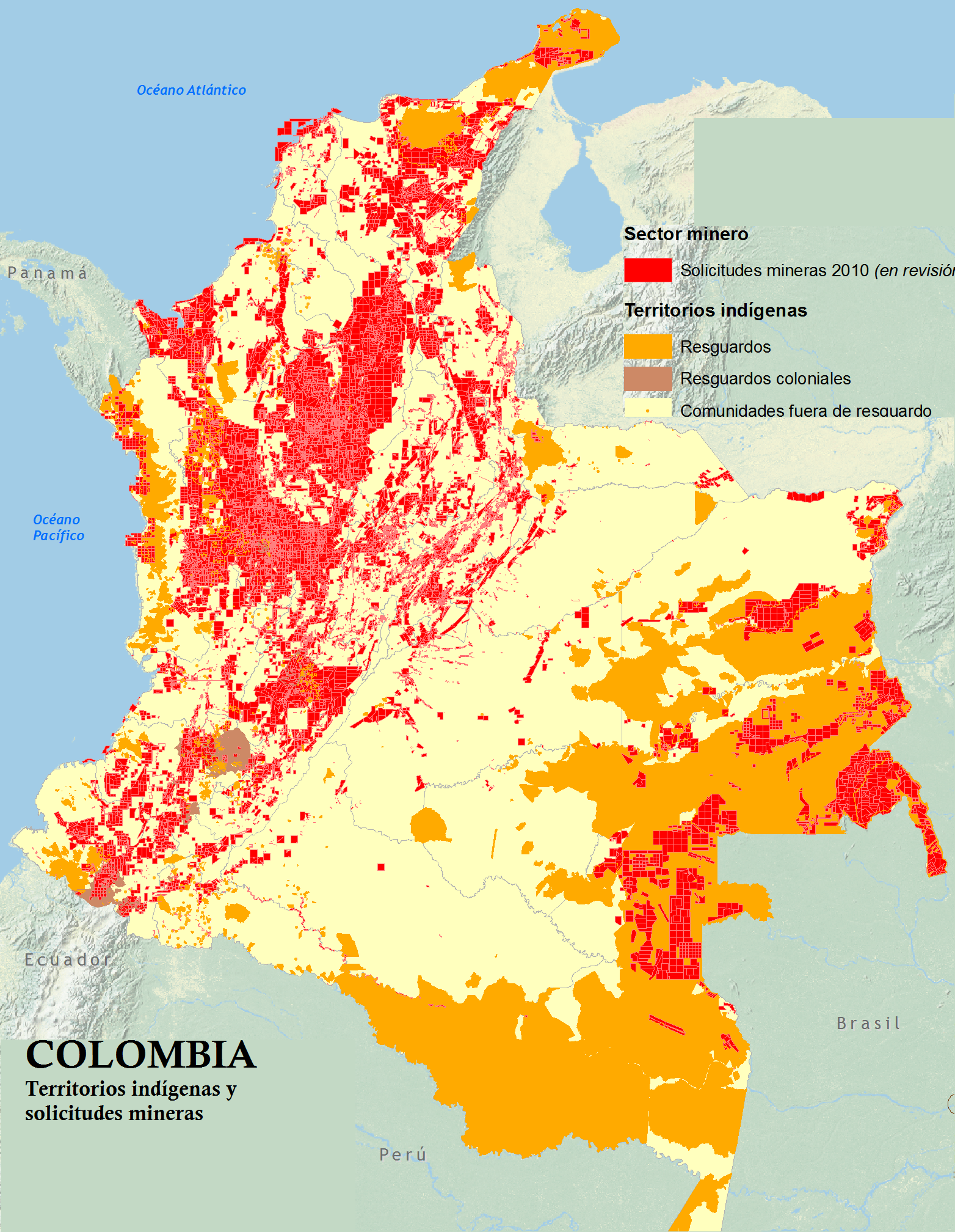 Colombia Territorios indigenas y mineria